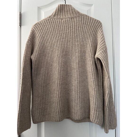 Christian Siriano Women's Mock Neck Sweater Tan Beige Front Pockets Size XS - Picture 2 of 9